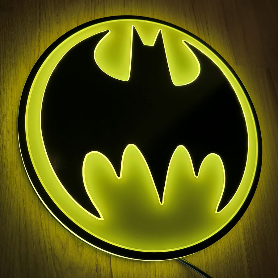 Vintage Batman LED Logo Light (Circular)