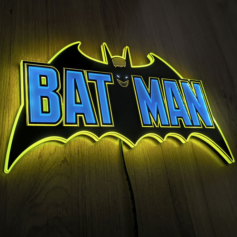 Vintage Batman LED Logo Light (Small)